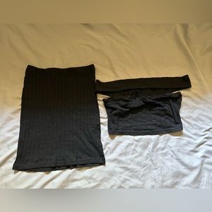 Shein Two Piece Skirt-Crop Top Set